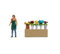NOCH 16502 Échelle HO Petite Scène: Stand De Vente De Fleurs Avec Personnage