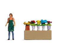 Noch 16502 - Tiny-Scenes « Stand de fleurs » : Fleuriste et fleurs - HO (1:87)