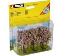 Noch 25112 Set 3 Arbres Fruitiers Modèle en Fleur Rose Pour Diorama H0 1:87