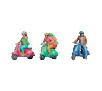 NOCH 3 Personnages Motorroller Fahrer, Figur Miniature Voie N 1:160