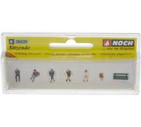 Noch - 36530 - Modélisme Ferroviaire - Gens Assis - 6 Figurines - 1 Banc