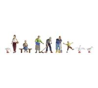 Noch – Modélisme ferroviaire – 36629 – Fermiers, 6 figurines + 3 animaux + accessoires