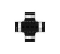 Noch - 60712 - Modélisme Ferroviaire - Élément De Route - Carrefour - Asphalte - 220 X 220 Mm