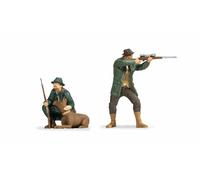 Noch Chasseur, Ensemble de Figurines avec gibier et Chien en Plastique, idéal pour la Piste 1, coloré à la Main