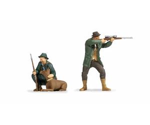 Noch Chasseur, Ensemble de Figurines avec gibier et Chien en Plastique, idéal pour la Piste 1, coloré à la Main
