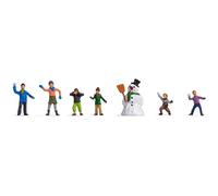 NOCH Ensemble de Figurines « Enfants dans la Neige », Parfait pour Les scènes d'hiver dans la Voie N