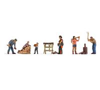 NOCH Ensemble De Miniatures En Bois, 6 Figurines En Tenue De Travail