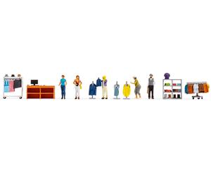 NOCH Figuren-Themenwelt „Magasin de Mode “, Aimer Figure non Peint Du Modèle