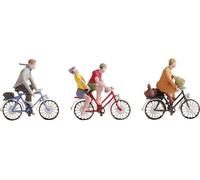 Noch Figurines de modélisme ferroviaire 36898 – Cyclistes, 4 figurines + 3 bicyclettes