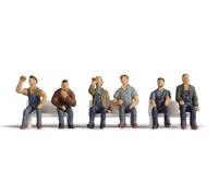 Noch Figurines ouvriers assis 15278 H0 (1/87) – Peintes, 6 pièces