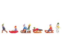 NOCH Figurines Enfants Peintes à la Main Dans La Neige Pour Spur H0 Scène Hiver