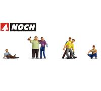 Noch Figurines H0 15559 – Personnages ivres peints, debout/assis/allongé – Échelle 1:87