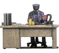 NOCH H0 Agent ferroviaire au bureau peint, assis