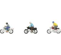 NOCH H0 Cyclomoteur modèle fini, modèle en plastique, peint à la main, animé