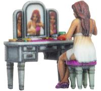 NOCH H0 Femme sur une coiffeuse peint, assis