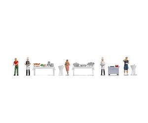 Noch H0 Figurines Monde à thème « Buffet », Figurines de modélisme pour H0, décoration de Table détaillée et scène pour Mondes Miniatures