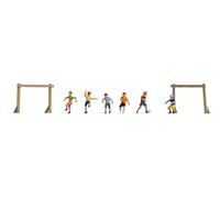 Noch Figurines H0 - Enfants sur le terrain de boulon, miniatures pour modélisme, scènes de football