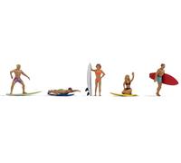 Noch Figurines surfeurs H0 0015853 peint avec planche de surf 1 pc