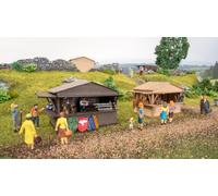 NOCH Jeu de Thème „Marché Médiéval“, Avec Laser-Cut Kit Construction Et Figure