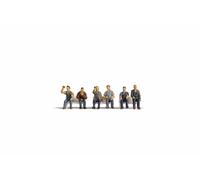 NOCH Lot de Figurines „Travailleurs Assis “,6 H0 Figurines,la Main pour