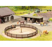 Noch Micro-Motion Manège Avec Pferde-Boxen, Bewegliches Pferde-Set Inc. Son