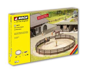 Noch Micro-Motion Manège Avec Pferde-Boxen, Bewegliches Pferde-Set Inc. Son