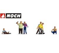 Noch Figurines N (1:160) 36559 - 6 personnages ivres peints à la main, debout/assis/allongé