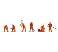 Noch Figurines – Équipe de poseurs de voie 38012 – Échelle N 1:160 – Orange