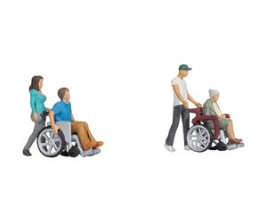 NOCH N Set de Figurines pour Fauteuil Roulant, coloré à la Main pour modélisme de Train Spur N, Inclusion Moderne pour Votre modélisme ferroviaire