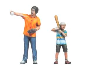 NOCH Personnage 3D : joueurs de baseball - HO 1/87 - NOCH 10603