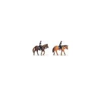 Noch® Police montée, Policier avec Chevaux, 1:160 (N) pour la Voie N, Figurines colorées à la Main pour modélisme