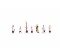 Noch Figurines H0 15410 - Prêtre et servants de messe peints - Échelle 1:87