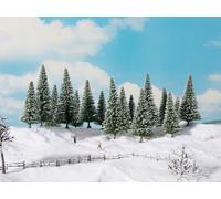 NOCH Sapins Enneigés, Paysage D'Hiver Réaliste, 6 Pièces, Parfait Pour La