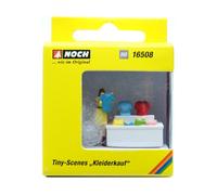 NOCH Tiny-Scenes « Acheter des vêtements » scène de marché réaliste avec Figurines modèles, idéal pour écartement de Voie H0