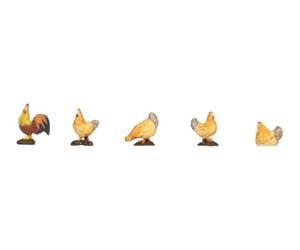 Noch Scène sonore 2.0 « Poules et Coq », avec Module sonore, Assortiment de Figurines Miniatures H0, Accessoires décoratifs