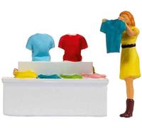 NOCH Tiny-Scenes « Acheter des vêtements » scène de marché réaliste avec Figurines modèles, idéal pour écartement de Voie H0