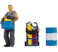 Noch Tiny-Scenes « Au Travail », avec Figurines de modélisme, scène réaliste pour échelle H0, Parfait pour Les dioramas et Les Trains Miniatures