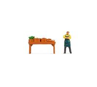 Noch Tiny-Scenes Stand à légumes avec figurines en plastique pour marché hebdomadaire H0