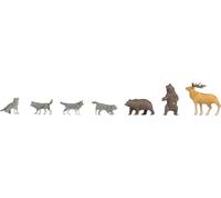 NOCH TT Ours et loups modèle fini, modèle en plastique, peint à la main, debout, animé