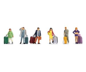 NOCH® Voyageurs, Peints À La Main, Ensemble De Figurines Avec Bagages Pour Le N