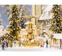 NOCH Weihnachtsmarkt-Pyramide Avec Lumières, 4,5 X 4,5 CM Mini-Bausatz pour