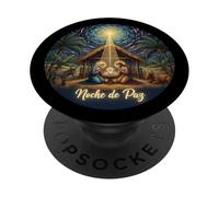 Noche de Paz Crèche de Noël portoricaine chrétienne PopSockets PopGrip Adhésif