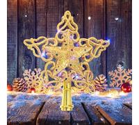 NOCHME Étoile De Sapin De Noël Étoile Pointes De Sapin Ajourée Et Scintillante De 6 Pouces pour Noel Décoration Christmas Tree Topper Star