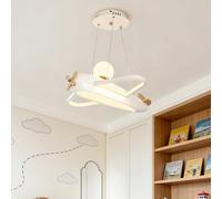 NOCHX Design Créatif Style Chambre Pour Enfants Lampe Suspendue Dessin Animé Avion Lustre Simple Moderne Réglable Luminosité Chambre À Coucher Protection Oculaire Lampe Pendentive (blanc)
