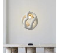 NOCHX Lampe Pendante Moderne Blanche 17.7 Inch Japanese Wabi Sabi Pendant Hauteur Ajustable Base E27 Pour Chambre À Coucher Salle À Manger Hall D'entrée Salon Cuisine (ampoule Non Incluse)