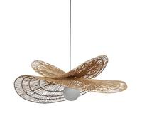NOCHX Lampe Suspendue De Style Moderne Créatif Japonais En Rattan Tissage À La Main Lustre Suspendu Wabi Sabi Style Lustre De Hauteur Réglable Adapté Aux Chambres Salons Salles À Manger(50cm)