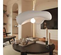 NOCHX Lampe suspendue style Wabi Sabi en polystyrène rétro personnalité E27 Lustre îlot de cuisine pour cuisine, chambre à coucher, lampe nordique lampe de chevet (Blaiken marron, 50 cm)