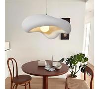 NOCHX Lampe suspendue style Wabi Sabi en polystyrène rétro personnalité E27 lustre îlot de cuisine pour cuisine, chambre à coucher, lampe nordique lampe de chevet (blanc, 50 cm)
