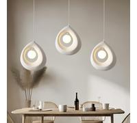 NOCHX Suspension japonaise de style wabi-sabi Hauteur réglable Finition mate Plafonnier durable et élégant 3*E27 Convient pour la cuisine la salle à manger et le bar (sans ampoule)(A)