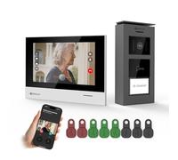 NOCKKLAT Visiophone Vidéo Wi-FI 2 Fils, Écran Tactile 7 Pouces 1080P HD, IP65 étanche. Déverrouillage App & Carte magnétique, détection Mouvement, Vision Nocturne, météo Local pour Maison familiale